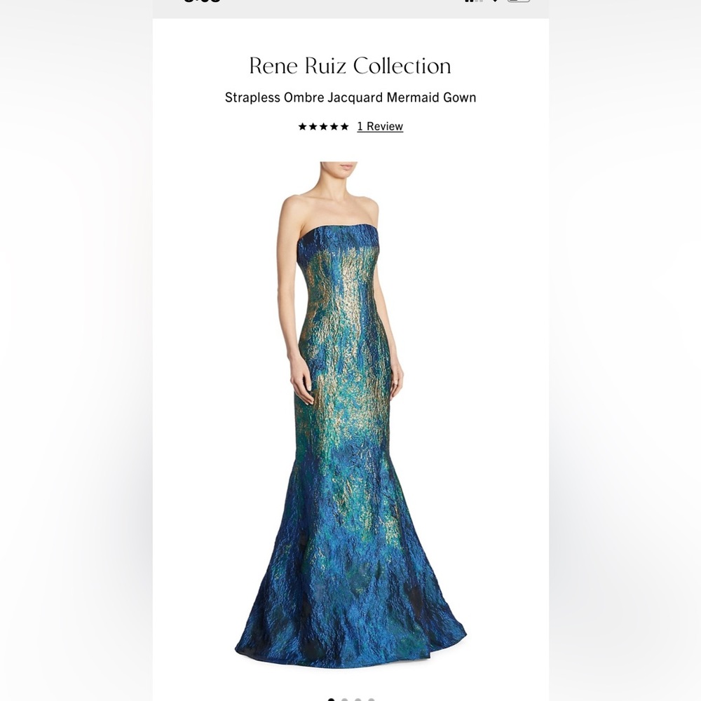 Strapless Ombré Jacquard Mermaid Gown